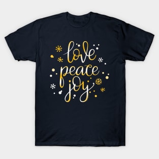 Pretty Holiday Love Peace and Joy Christmas T-Shirt